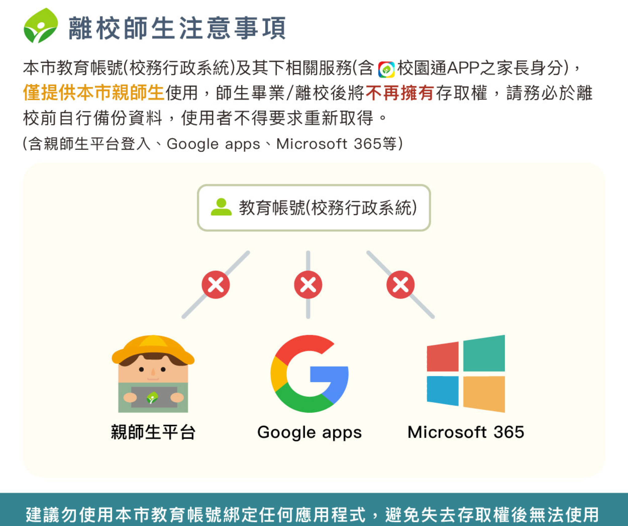 教育帳號注意事項